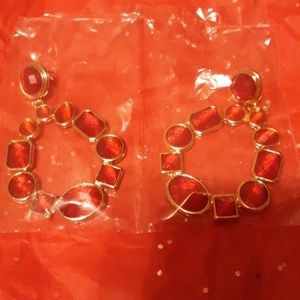 Red stone Earrings